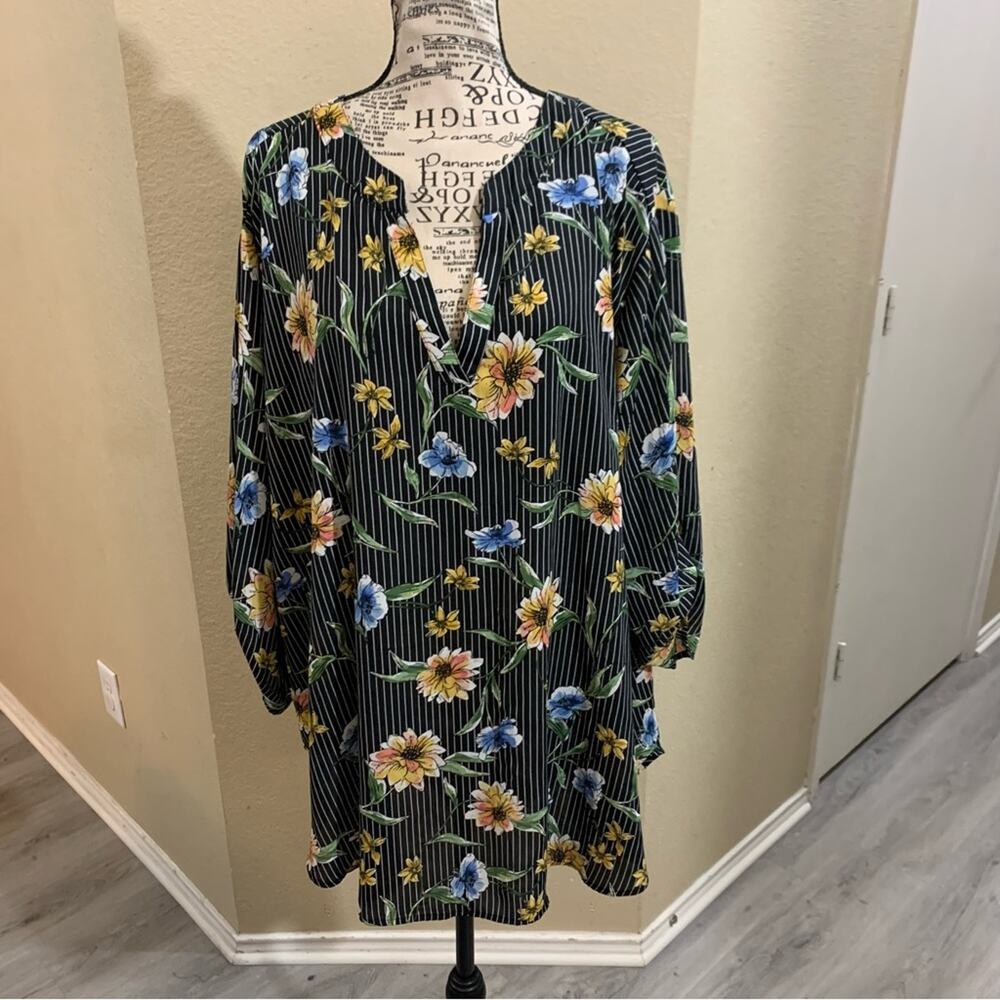 C Est 1946 long sleeve floral top plus‎ size 26W
